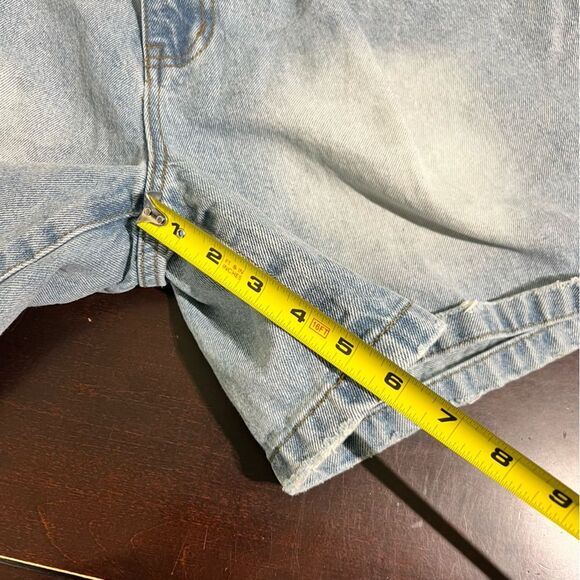 Cider Denim Shorts Sky Blue Pleated High Waist L Wide Leg Vibe - Picture 9 of 11